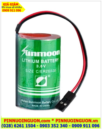 Sunmoon ER26500 (Zắc đen dài); Pin nuôi nguồn Sunmoon ER26500 lithium 3.6v C 8500mAh chính hãng